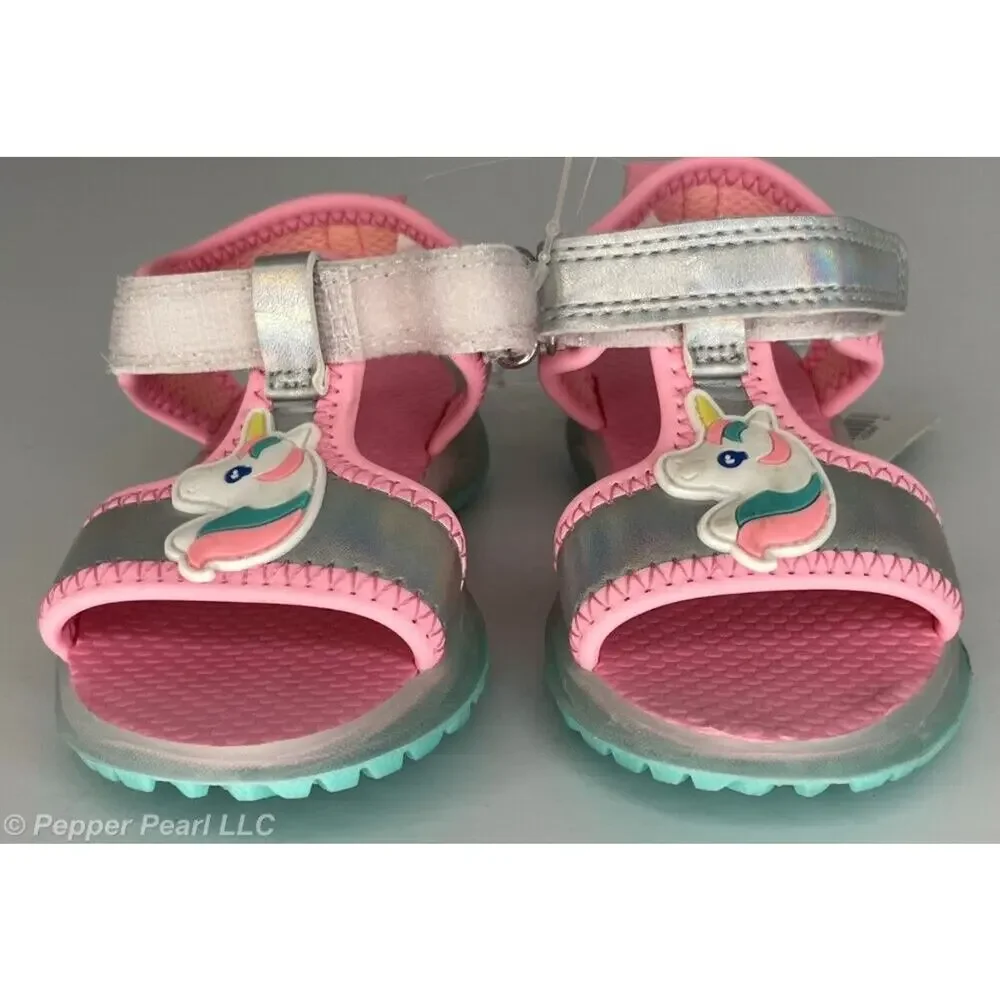 Carter's Toddler Pink Unicorn Sandals Size 5 Light Up New